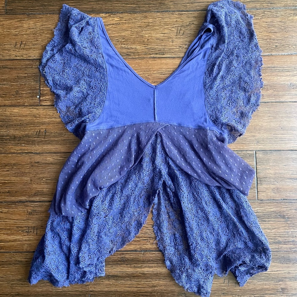 Free People Heatherton Lace Fairy Wing Top - Picture 3 of 8
